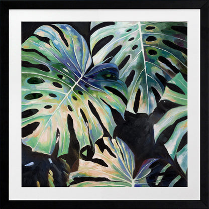 Midnight Monstera I Framed Art Print