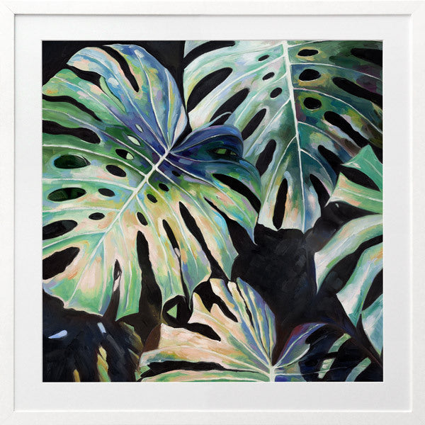 Midnight Monstera I Framed Art Print