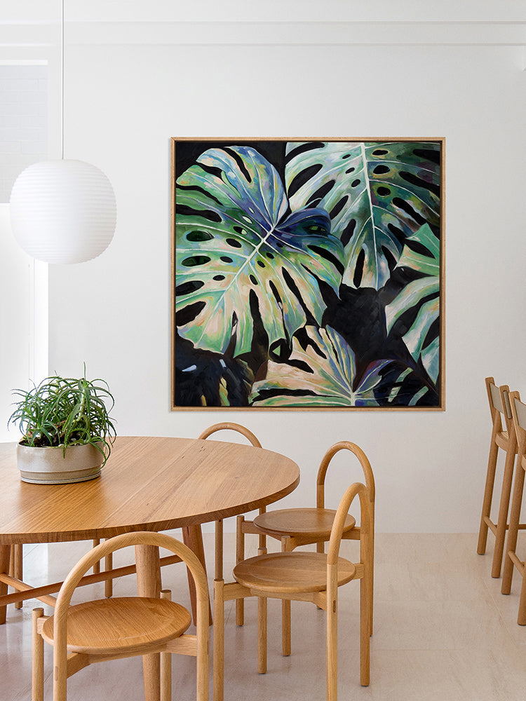 Midnight Monstera I Canvas Art Print