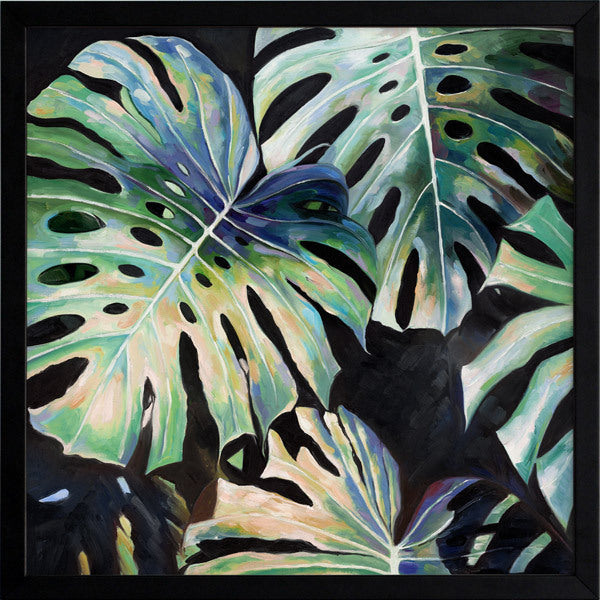 Midnight Monstera I Framed Art Print