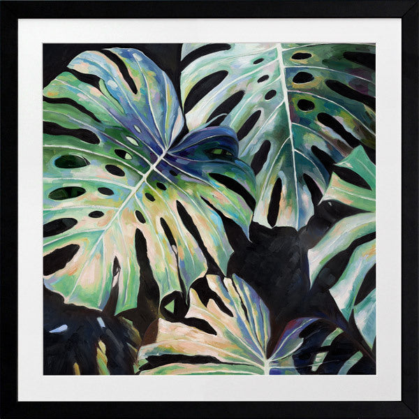 Midnight Monstera I Framed Art Print