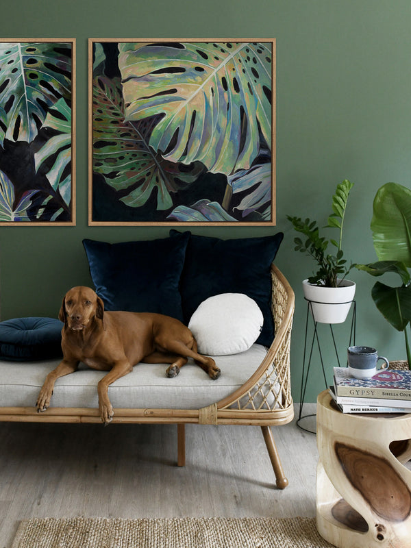 Midnight Monstera II Canvas Art Print | Lifestyle