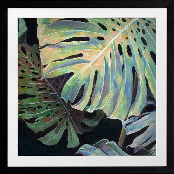 Midnight Monstera II Framed Art Print