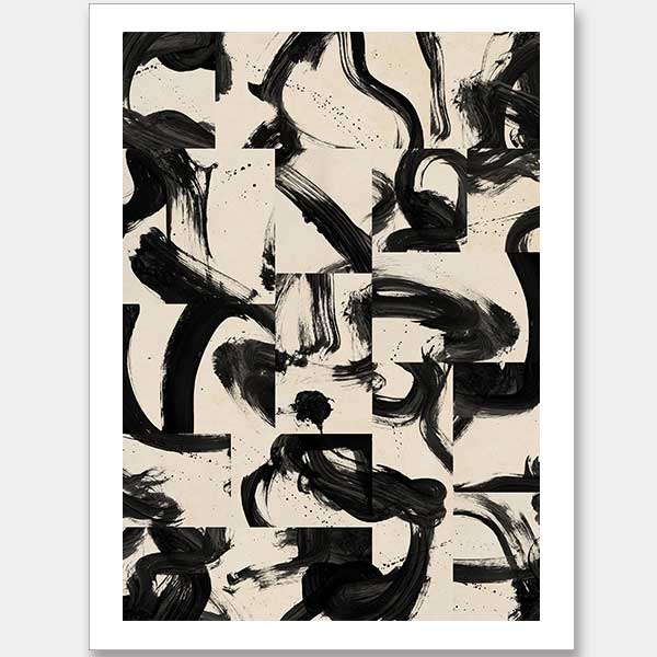 Pompeii Black Unframed Art Print