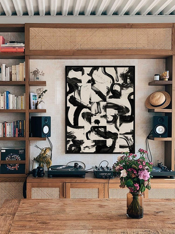 Pompeii Black Canvas Art Print | Lifestyle