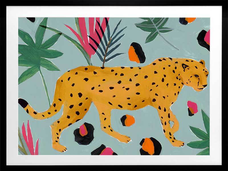 Walking Cheetah Framed Art Print