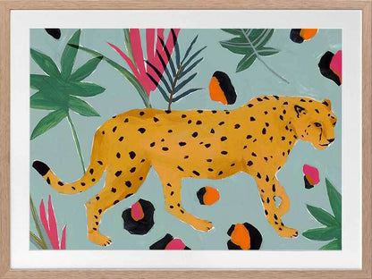 Walking Cheetah Framed Art Print