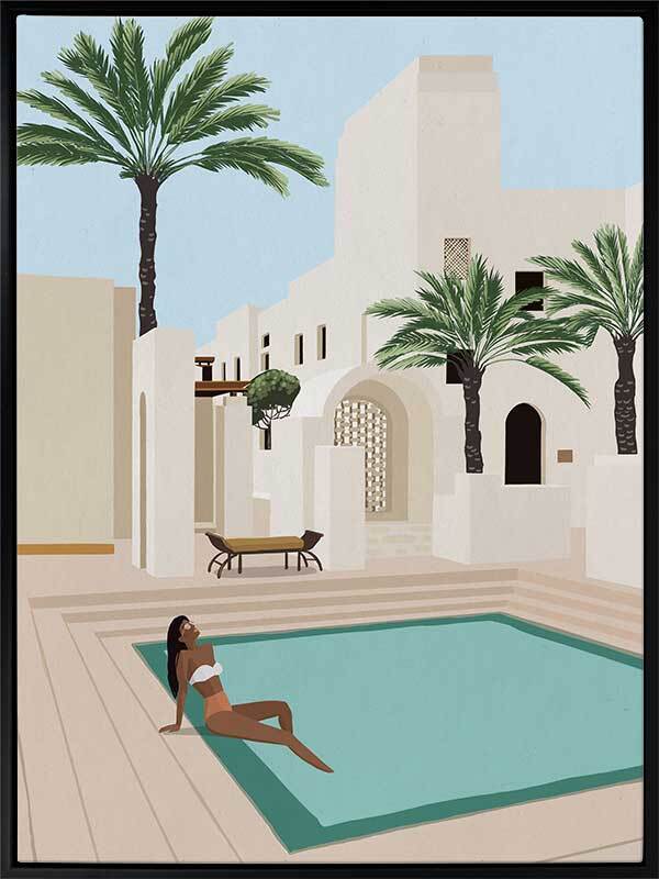 Poolside Paige Canvas Art Print