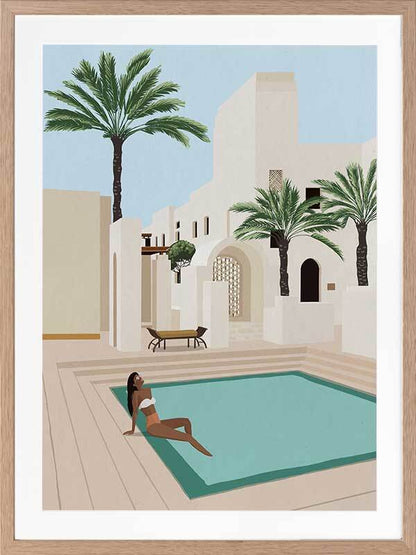 Poolside Paige Framed Art Print