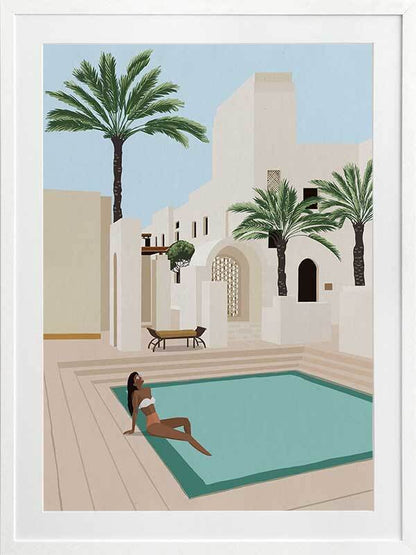 Poolside Paige Framed Art Print