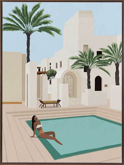 Poolside Paige Canvas Art Print