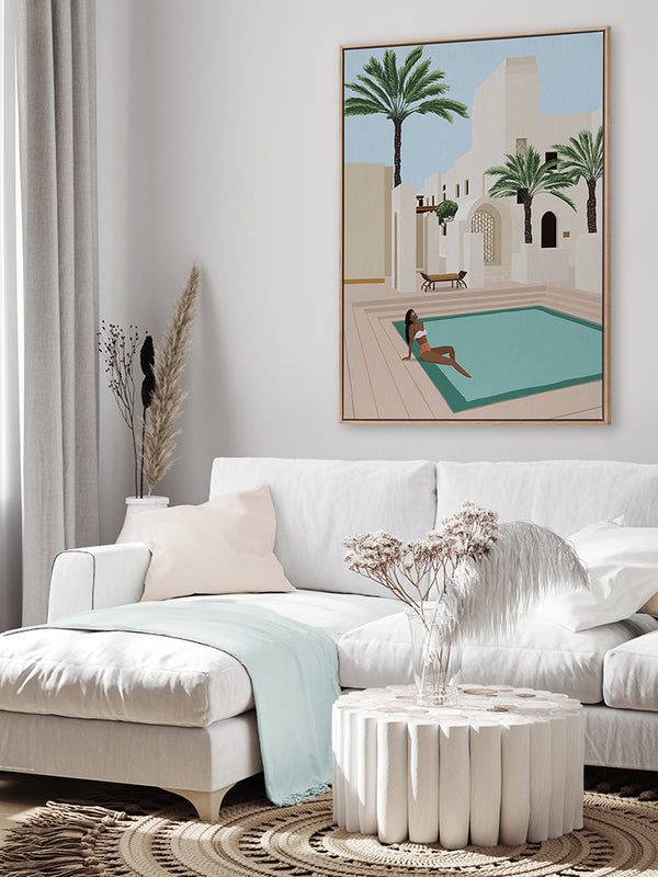Poolside Paige Canvas Art Print | Lifestyle