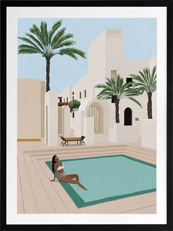 Poolside Paige Framed Art Print