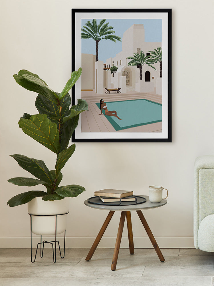 Poolside Paige Framed Art Print