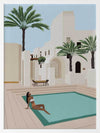 Poolside Paige Framed Art Print