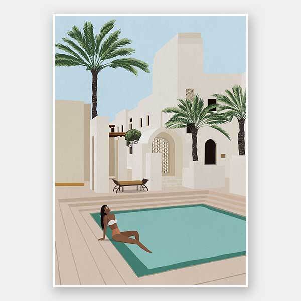 Poolside Paige Unframed Art Print