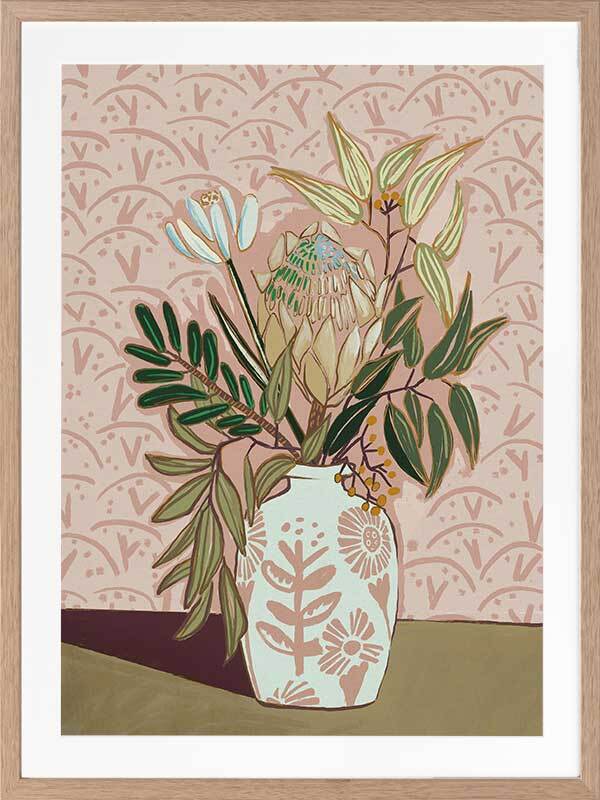 Protea Posy Framed Art Print