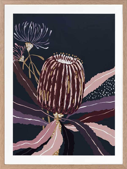 Blackberry Banksia Framed Art Print