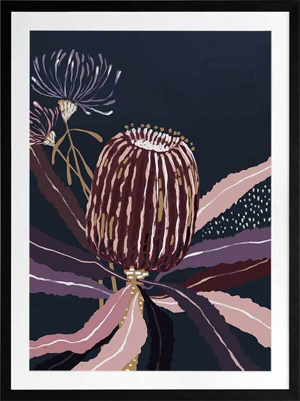 Blackberry Banksia Framed Art Print