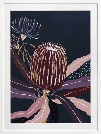 Blackberry Banksia Framed Art Print