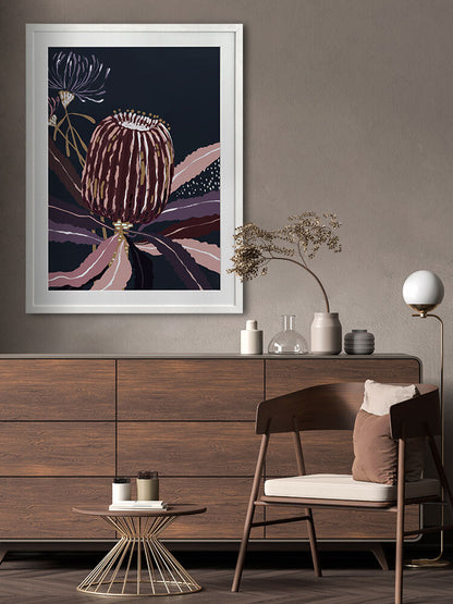 Blackberry Banksia Framed Art Print