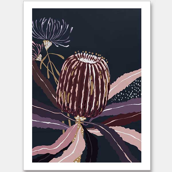 Blackberry Banksia Unframed Art Print