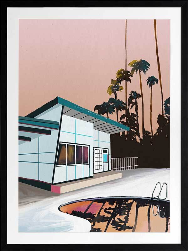 Sunset Drive Framed Art Print