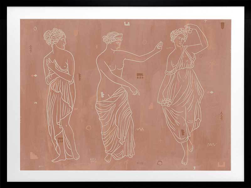 Sorority Sisters Dark Framed Art Print