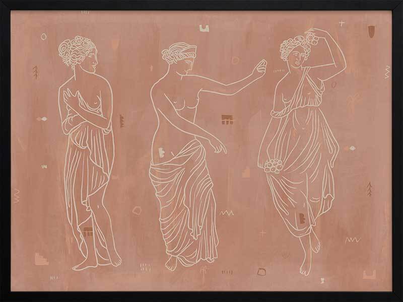 Sorority Sisters Dark Framed Art Print