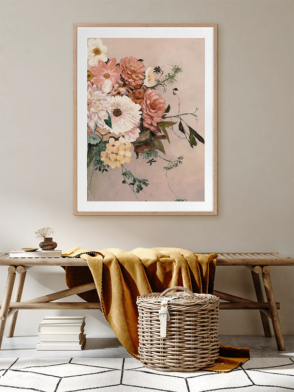 Terracotta Petals Framed Art Print | Lifestyle
