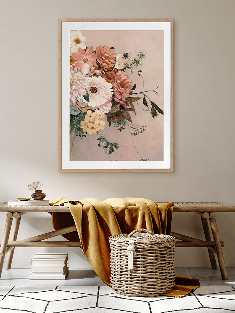 Terracotta Petals Framed Art Print | Lifestyle