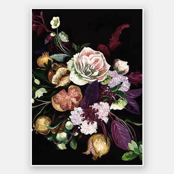 Fruit and Flowers Unframed Art Print