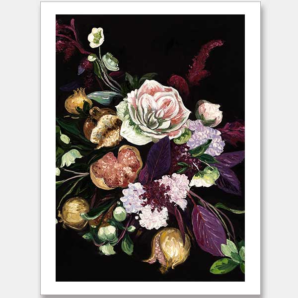 Fruit and Flowers Unframed Art Print