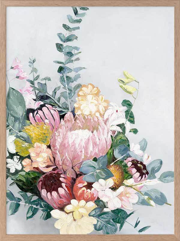 Pastel Blooms Framed Art Print