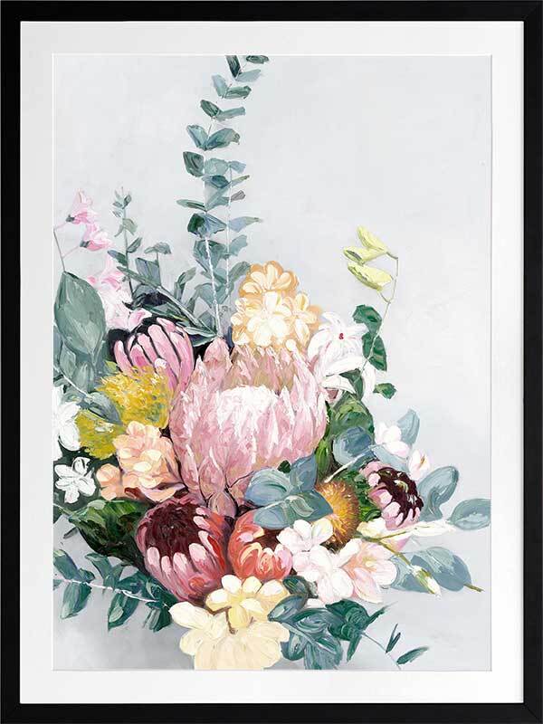 Pastel Blooms Framed Art Print