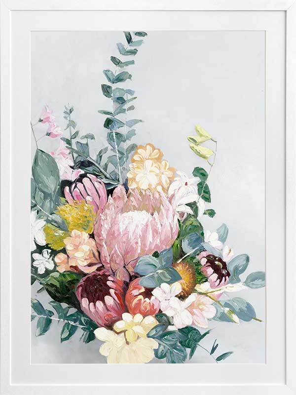 Pastel Blooms Framed Art Print