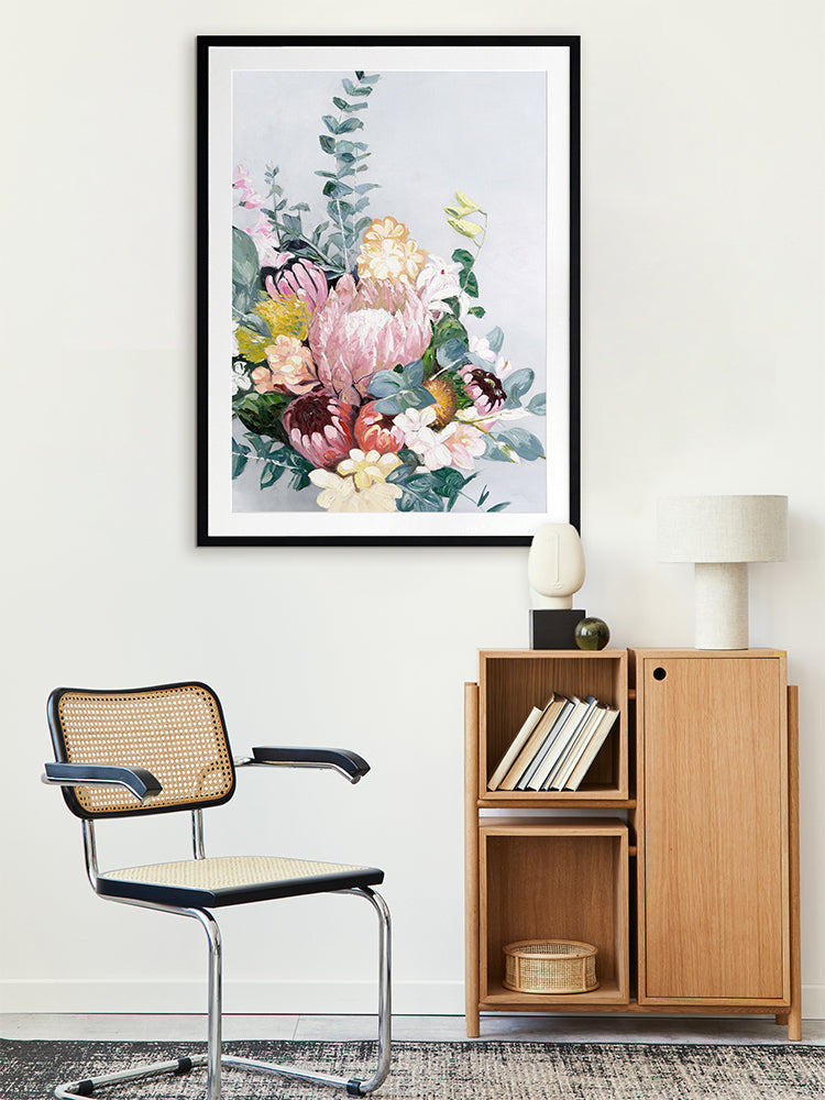 Pastel Blooms Framed Art Print