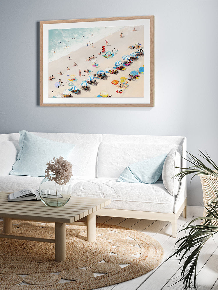 Sunbathers Framed Art Print | Lifestyle