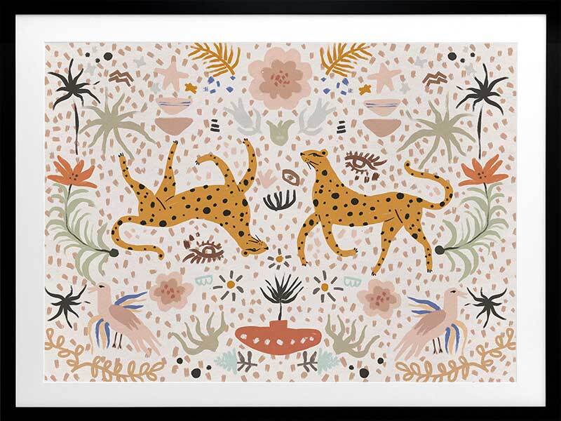 Leaping Leopards Framed Art Print
