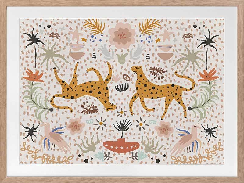 Leaping Leopards Framed Art Print