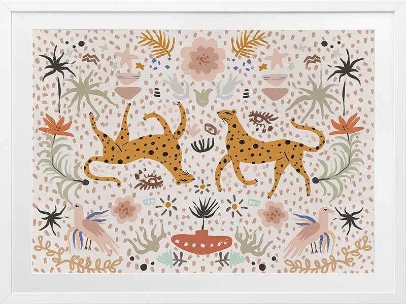 Leaping Leopards Framed Art Print