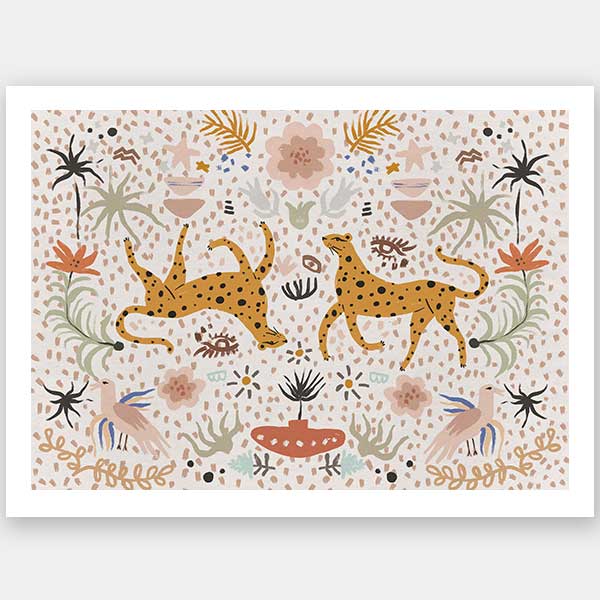 Leaping Leopards Unframed Art Print
