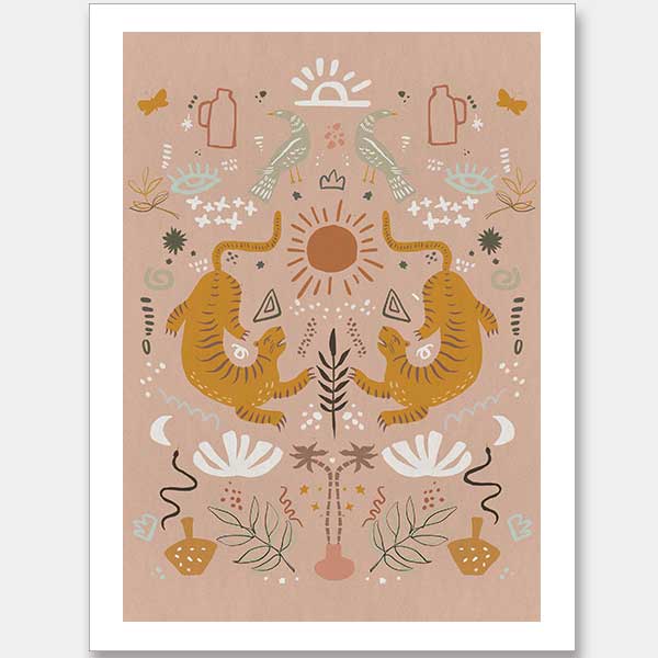 Sun Tiger Unframed Art Print