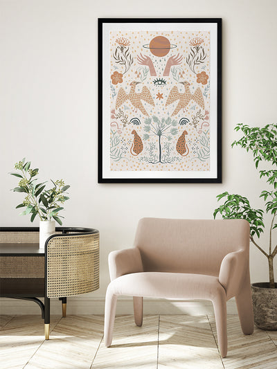 Cosmic Creatures Framed Art Print | Lifestyle