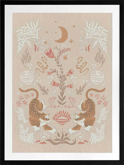 Tapestry Tigress Framed Art Print