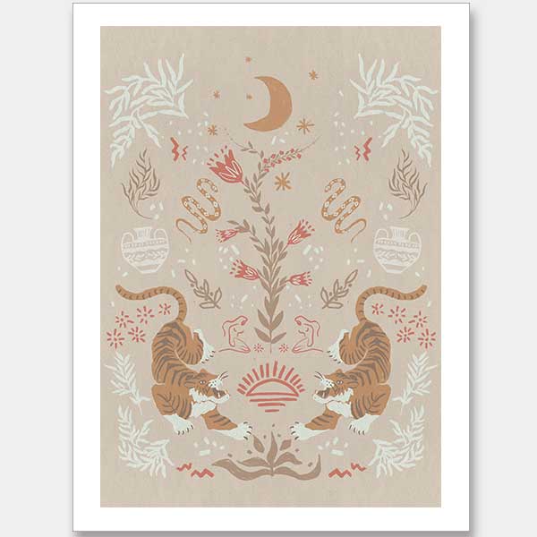 Tapestry Tigress Unframed Art Print