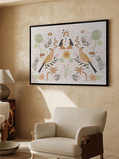 Songbird Salutations Canvas Art Print | Lifestyle