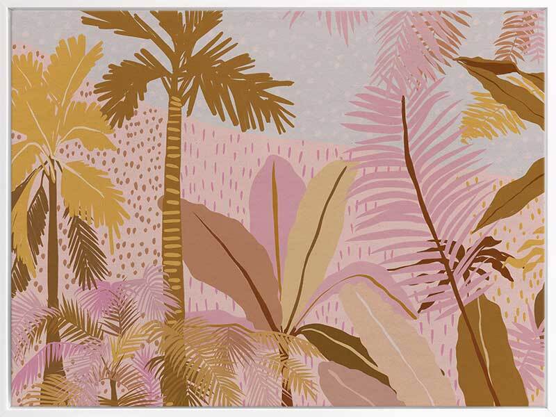 Pink Palms Canvas Art Print