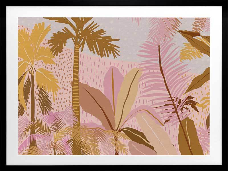 Pink Palms Framed Art Print