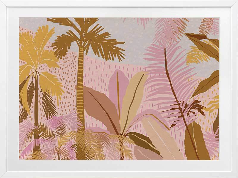 Pink Palms Framed Art Print